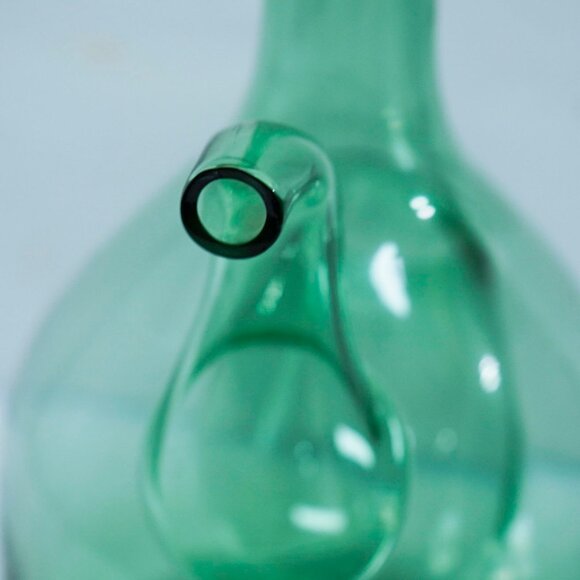 BOttiglia Vintage Green Italian Glass hand Blown Multi Opening large Carafe - Picture 7 of 9